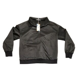 Sunbs Quarter Zip Fleece Pullover Black Mens L Gorpcore Streetwear